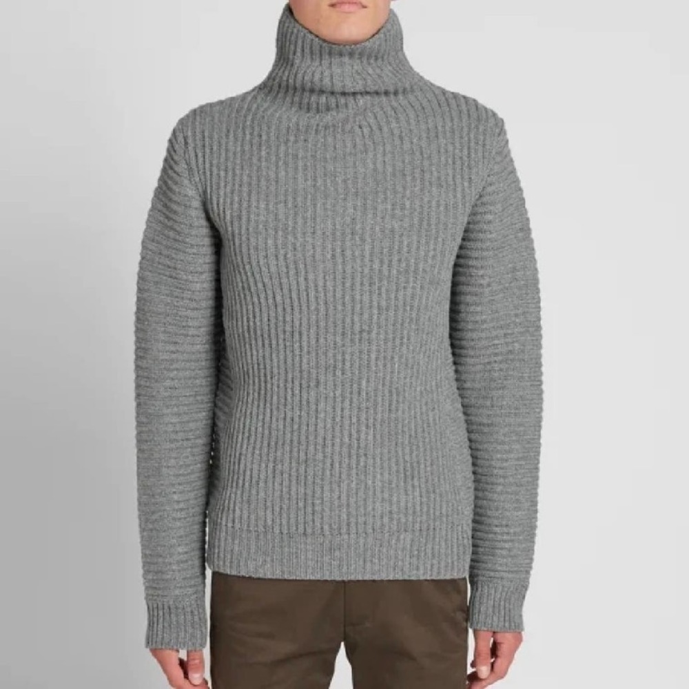 Acne Studios Kalle Knit Wool Grey Melange Sweater
